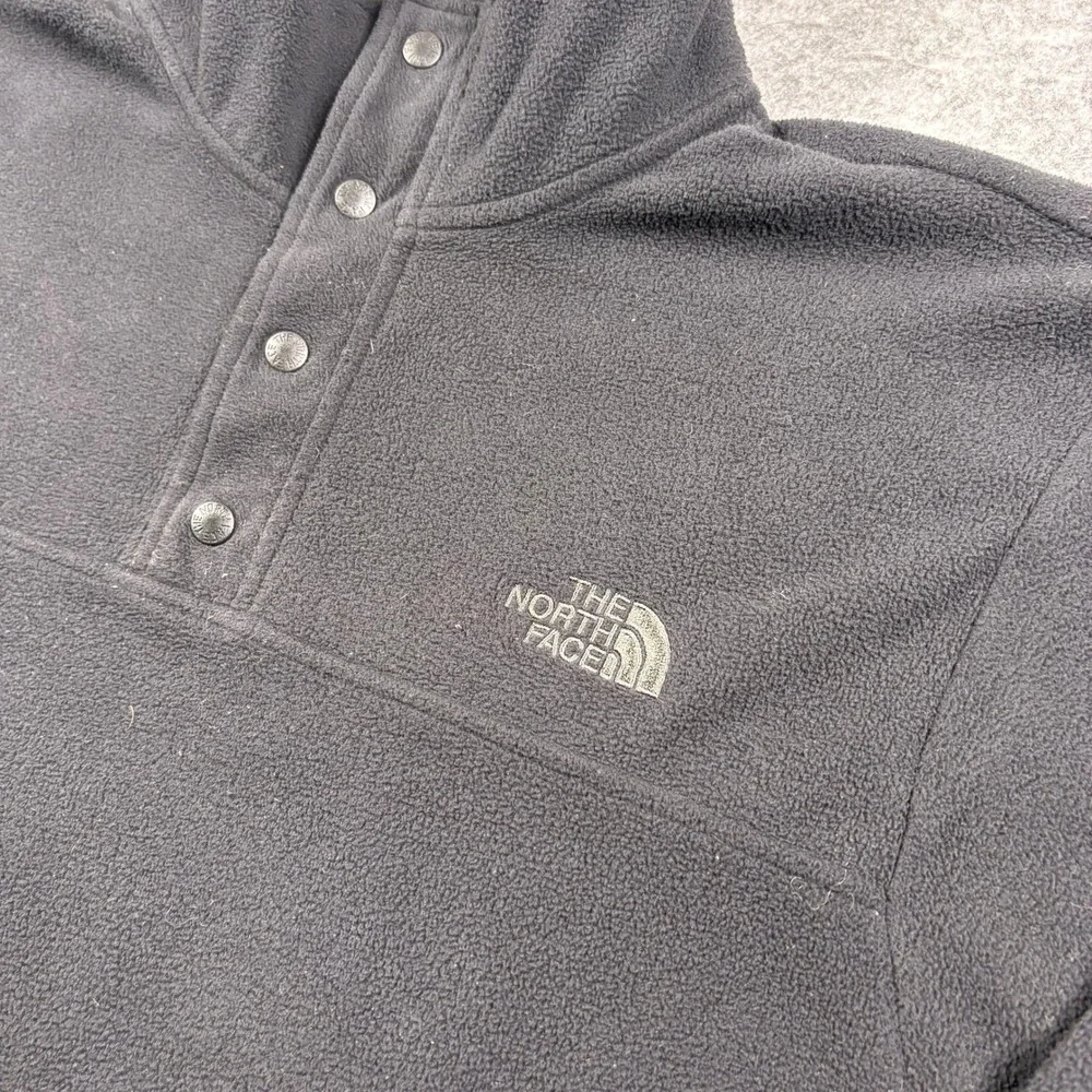 The North Face TKA 100 Fleece Snap Pullover Sweater Black Mens Medium